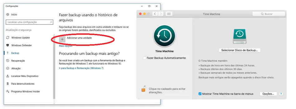 Backup utilizando o sistema operacional