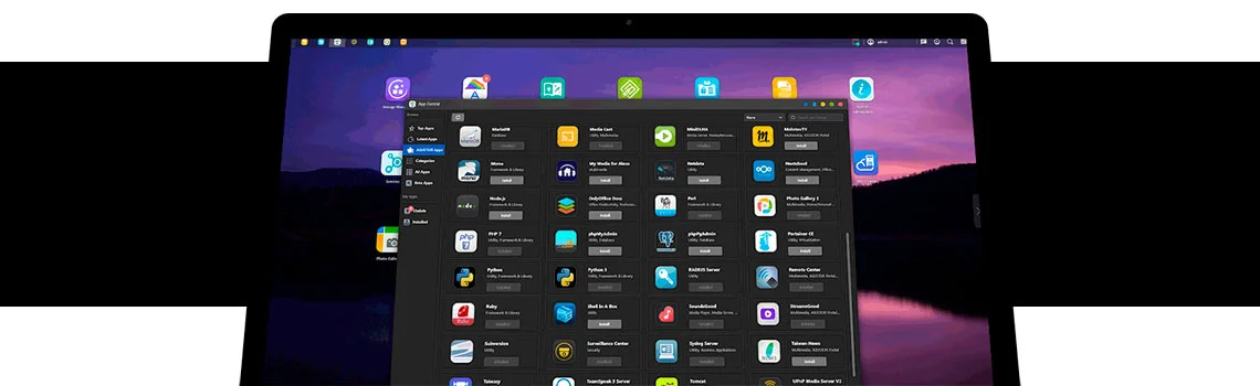 App Central para expandir os recursos do NAS