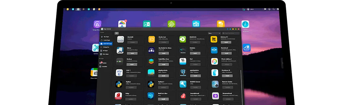 App Central para expandir os recursos do NAS