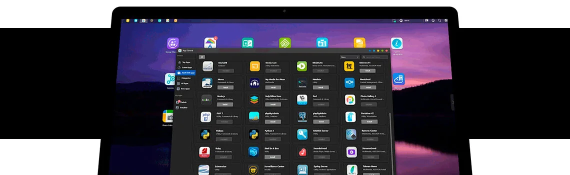 App Central para expandir os recursos do NAS