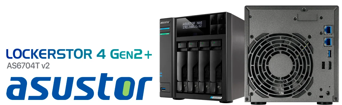 AS6704T v2 Asustor, Lockerstor 4 Gen2+ storage seguro para backup