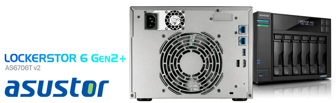 AS6706T v2 Asustor, Lockerstor 6 Gen2+ storage seguro para backup