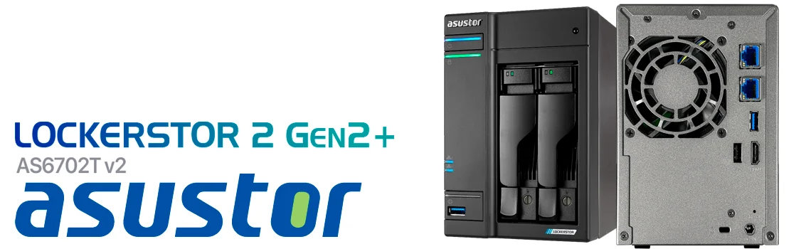 Asustor AS6702T v2 NAS com 2 baias e alto desempenho