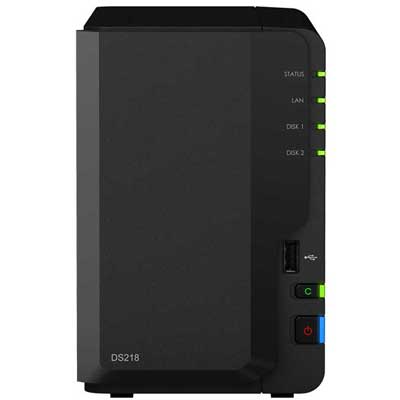 Synology DS218 DiskStation com 2 baias SATA