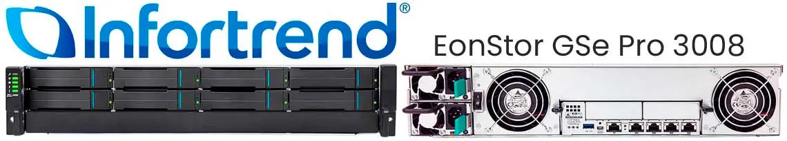 EonStor GSe Pro 3008, storage SAN/NAS enterprise com 8 baias