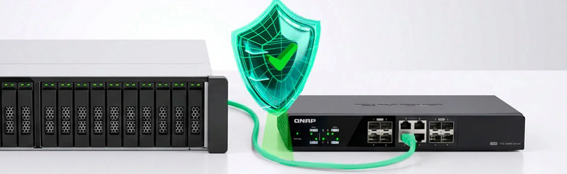 Integração com switches QNAP para redes de armazenamento de baixa latência