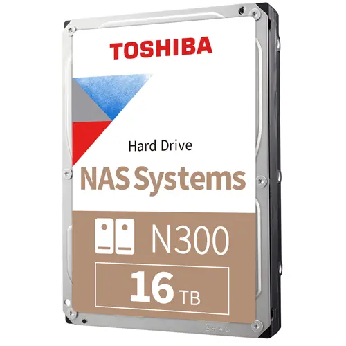 HD Interno NAS 16TB Toshiba N300 - HDWG31GUZSVA 7200 RPM 512MB SATA