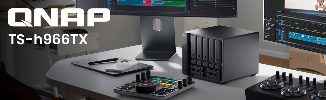 QNAP TS-h966TX NAS híbrido 9 baias com Thunderbolt 4, 10GbE e NVMe