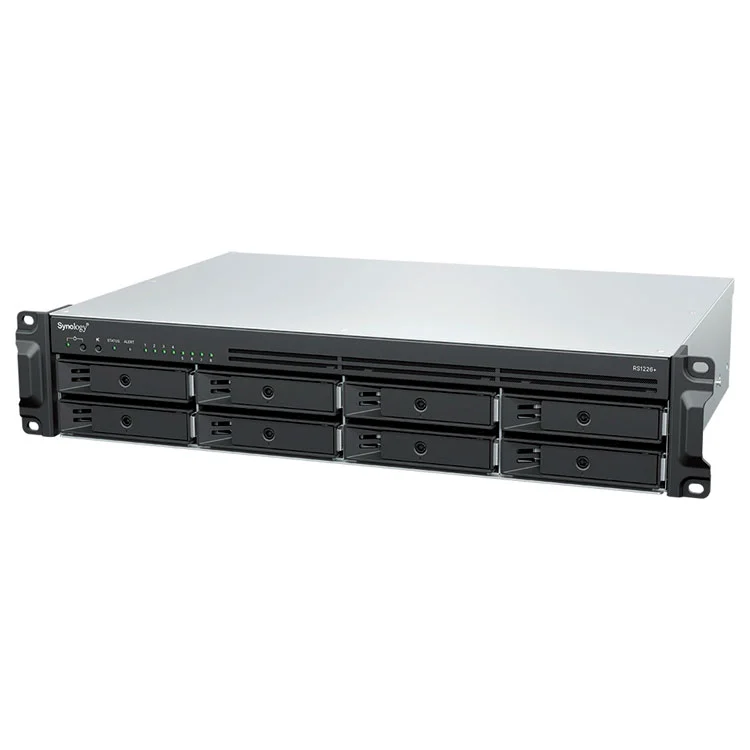 Synology RS1226RP+ RackStation 2U com 8 baias, 2,5GbE e fonte redundante