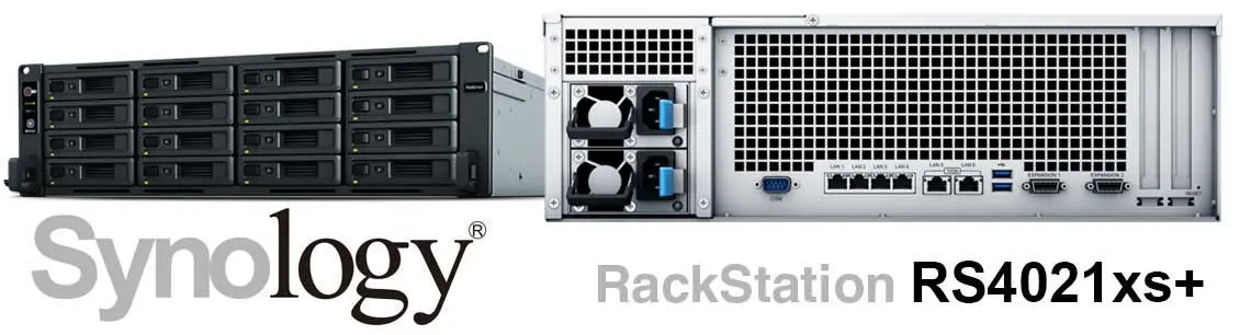 RS4021xs+ Synology, storage NAS 16 baias para uso corporativo
