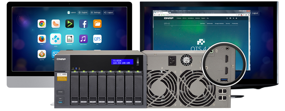 Storage Qnap com duas saídas HDMI