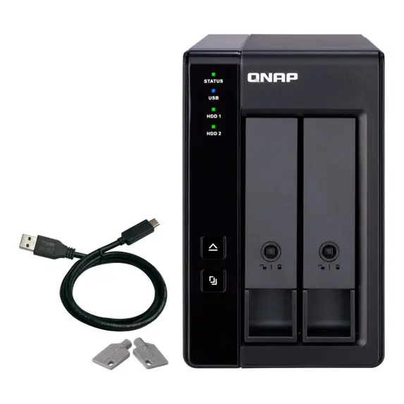 Qnap TR-002 - JBOD com 2 baias hot swappable e interface USB Tipo C