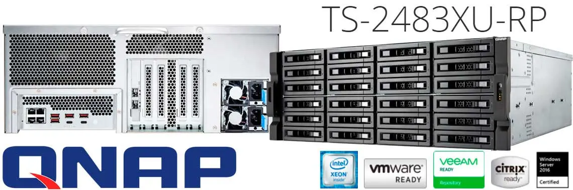TS-2483XU-RP, storage NAS 24 baias com desempenho otimizado para virtualização