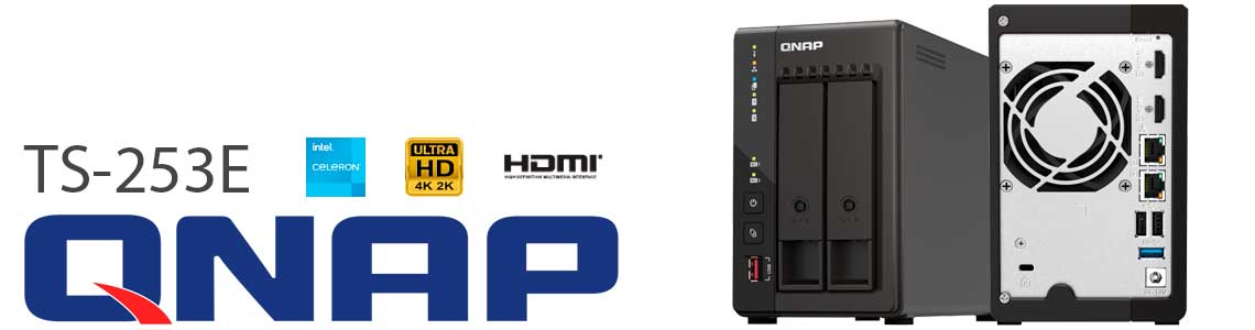 TS-253E Qnap - NAS 2 baias com Intel Celeron 4-Core