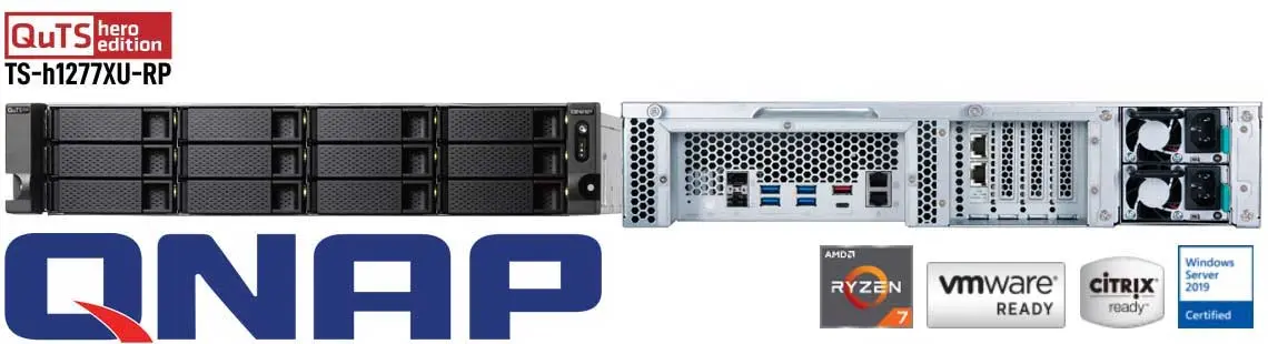 TS-h1277XU-RP Qnap, storage ZFS com alto desempenho para backup e virtualização
