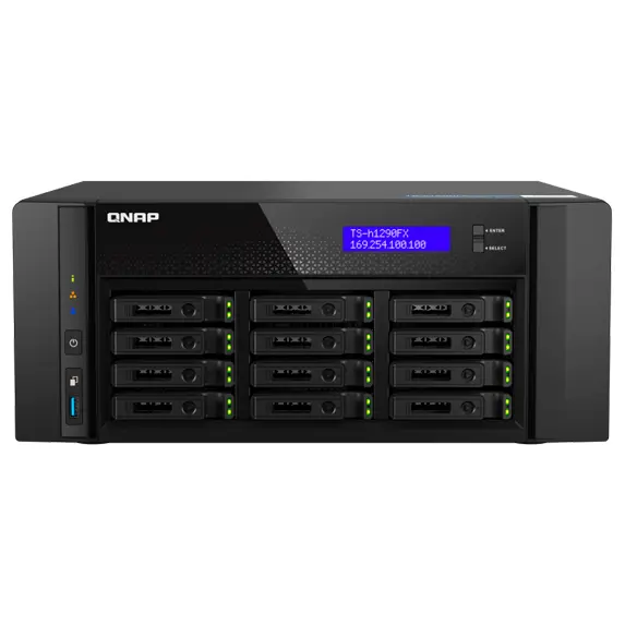 Qnap TS-h1290FX - All Flash Storage desktop 12 Baias hot swappble
