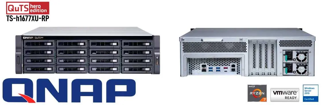 TS-h1677XU-RP Qnap, storage NAS ZFS ideal para virtualização