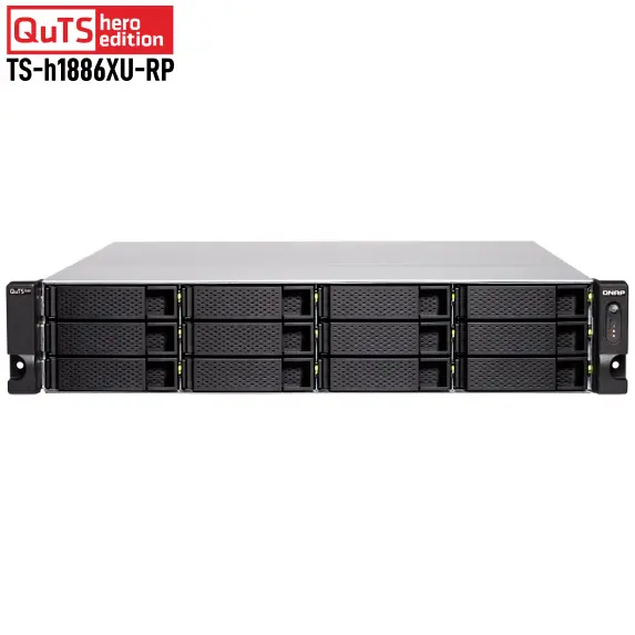 Qnap TS-h1886XU-RP - Storage NAS ZFS com 12 baias em rack 2U
