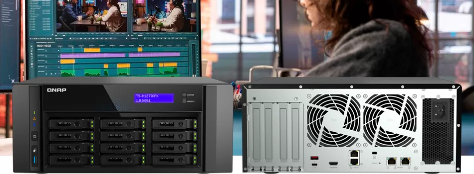 Conexões e slots para ampliar as funcionalidades do NAS - Review TS-h1277AFX Qnap