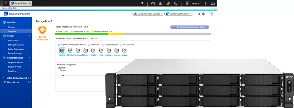 Proteção e prevenção para evitar perda de dados - Review TS-h1887XU-RP Qnap